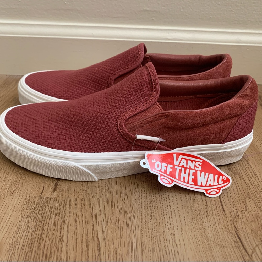 Vans Slip On Woven in Color Marsala NWT Women’s 9.5 Men’s 8